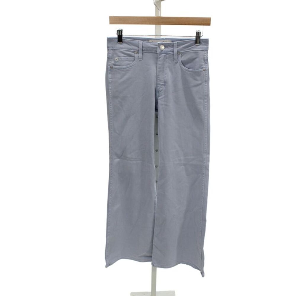 Alexis Womens Cropped High Rise Pants Light Blue Button Size 24